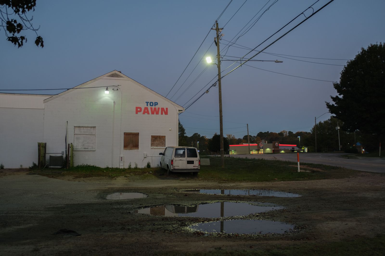 A pawn shop on a sleepy urban street